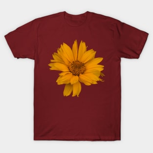 Single Yellow Sun Flower Pattern T-Shirt